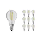Confezione Multipack 10x Osram Retrofit LED E14 Sferica Filamento Chiara 4W 470lm - 840 Bianco Freddo | Sostitutiva 40W